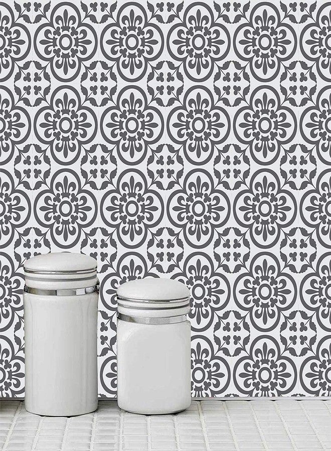 WALLTON - Moroccan - D Tile Stickers for Kitchen Backsplash Bathroom Floor Wood Glass Stick Home Décor Furniture (Multicolor, 10x10 Inch 36 pic) - Image 1